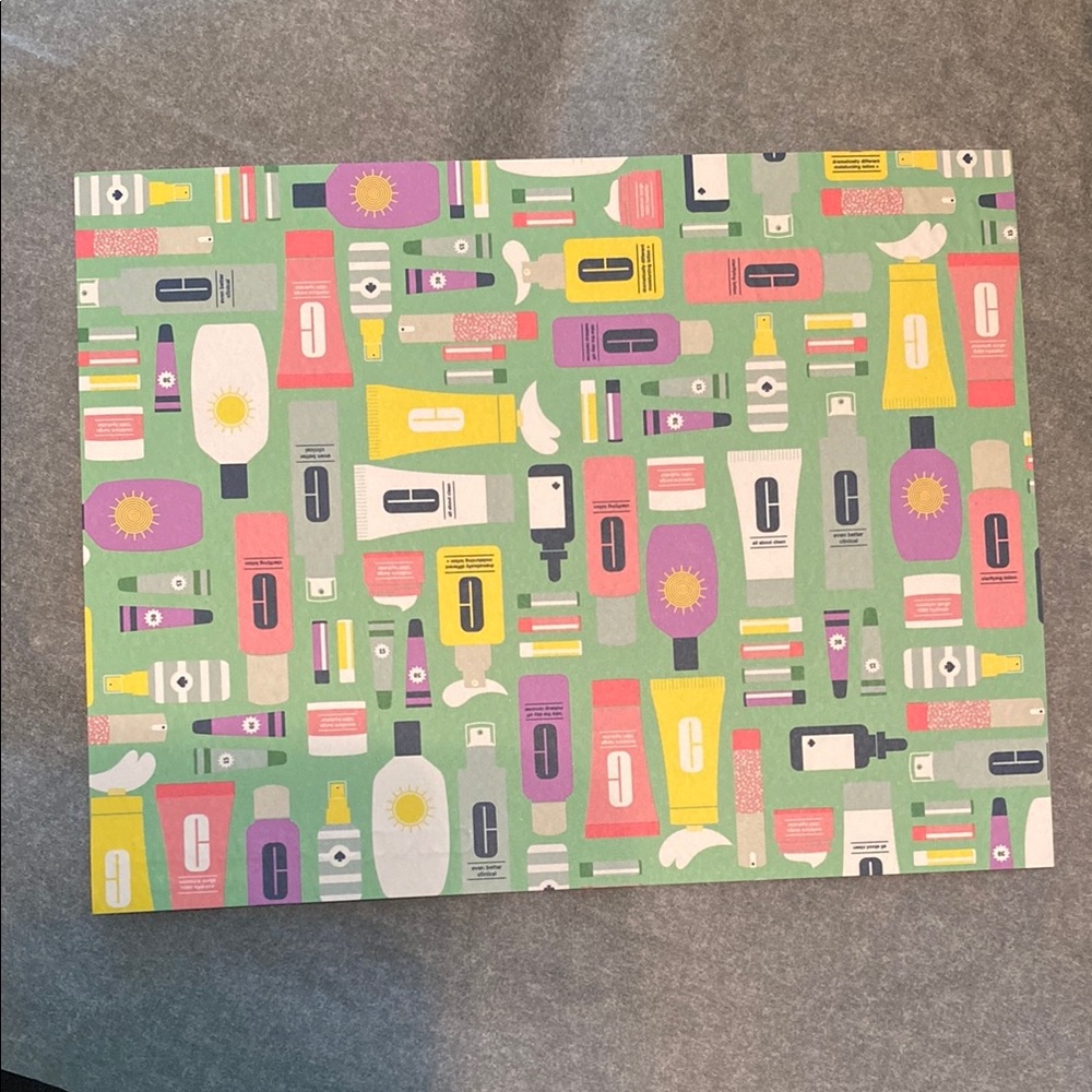 kate spade cosmetic pouch in mint green with pastel colors print W/Cards New - Picture 6 of 6